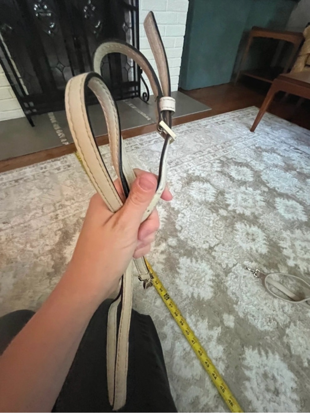 Cream Crossbody Purse Strap with Gold Hardware
